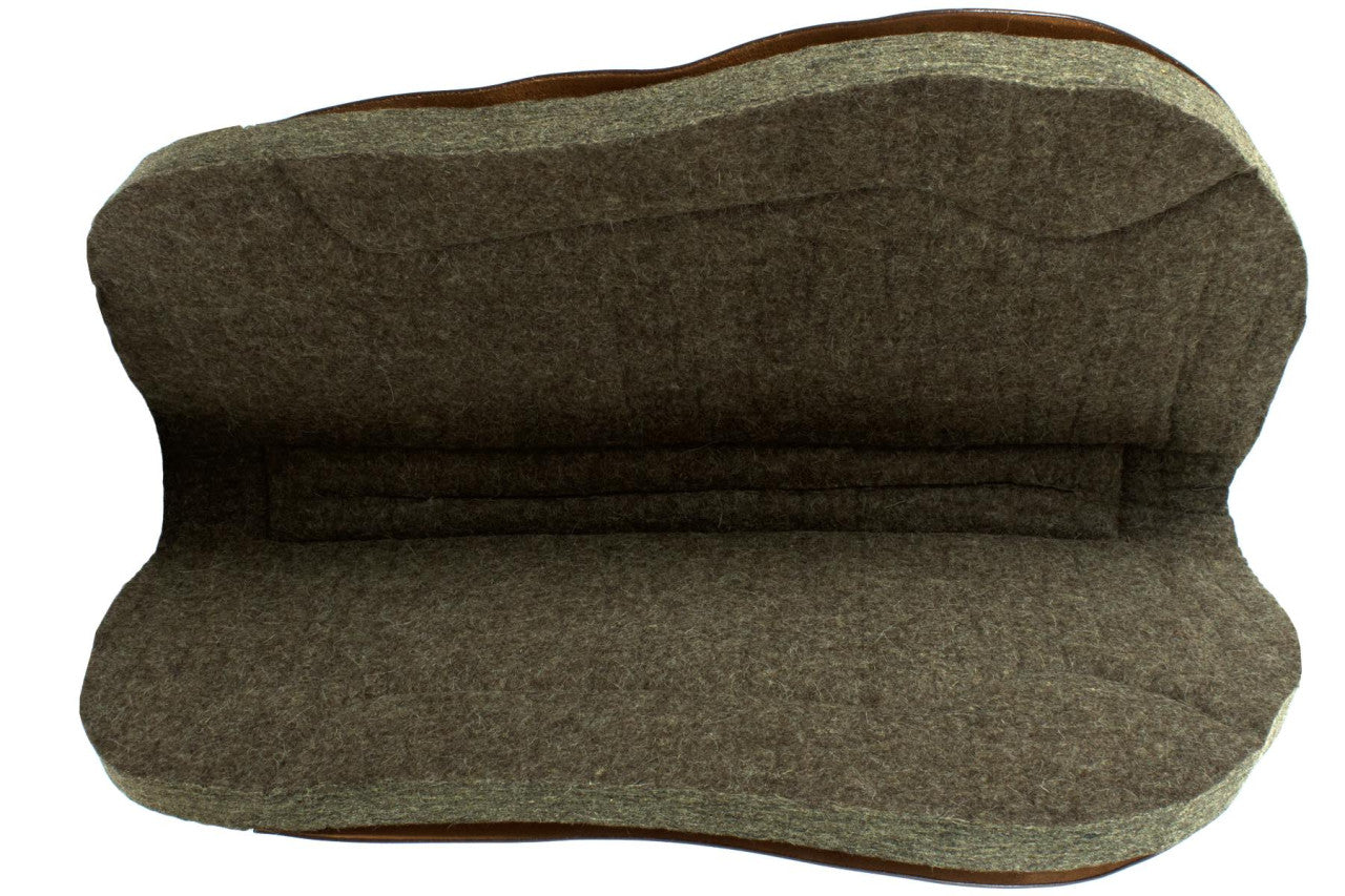 Western Filzpad, roundskirt kurz mit dunkelbraunem Leder 72 x 80 cm